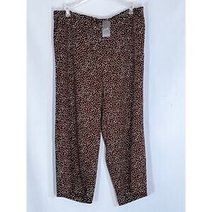 J. Jill Pants Brown With Cream Colored Dots size XL NWT with pockets